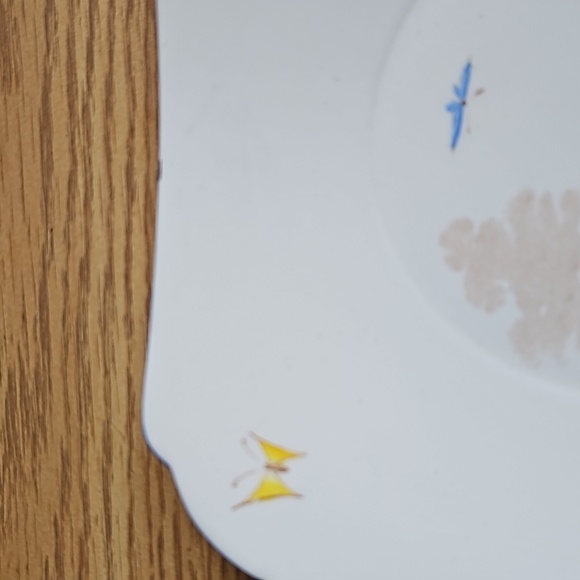 Vintage Shelly Art Deco Plate Cake plate butterflies garden made in England - Picture 4 of 6